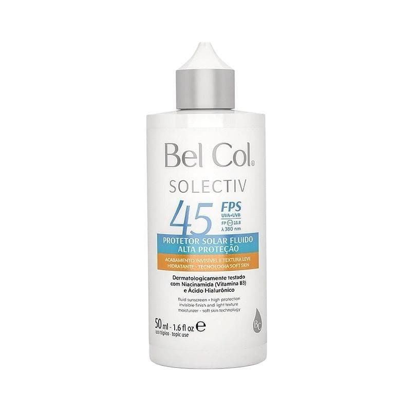 Fluido Acido Hialurônico Fps45 Solectiv 50ml textura leve Hidratante Skin Soft Bel Col