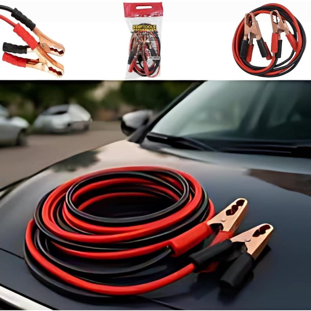 Kit 2 Cabos Chupeta Bateria Alta Condutividade Garras Isoladas Carros Motos Emergência Recarga