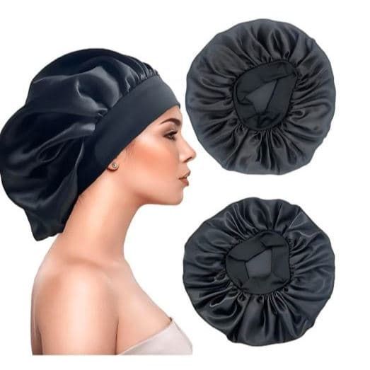 Touca de Cetim Antifrizz com Faixa Confortável para cabelos cacheados
