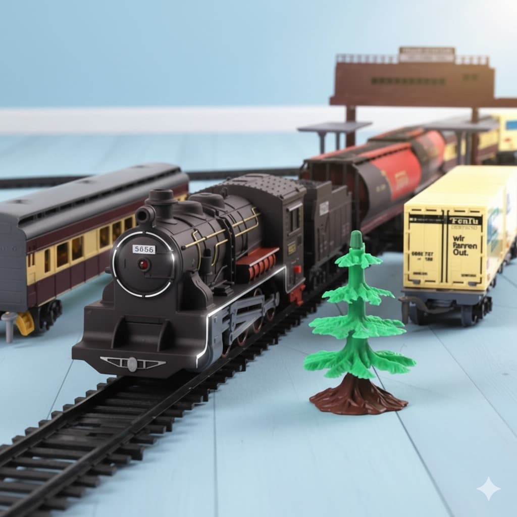 Super Locomotiva 7 Metros Trilho Ferrorama Trem Maquina Luzes e som 7 Vagões 5 modos de pista
