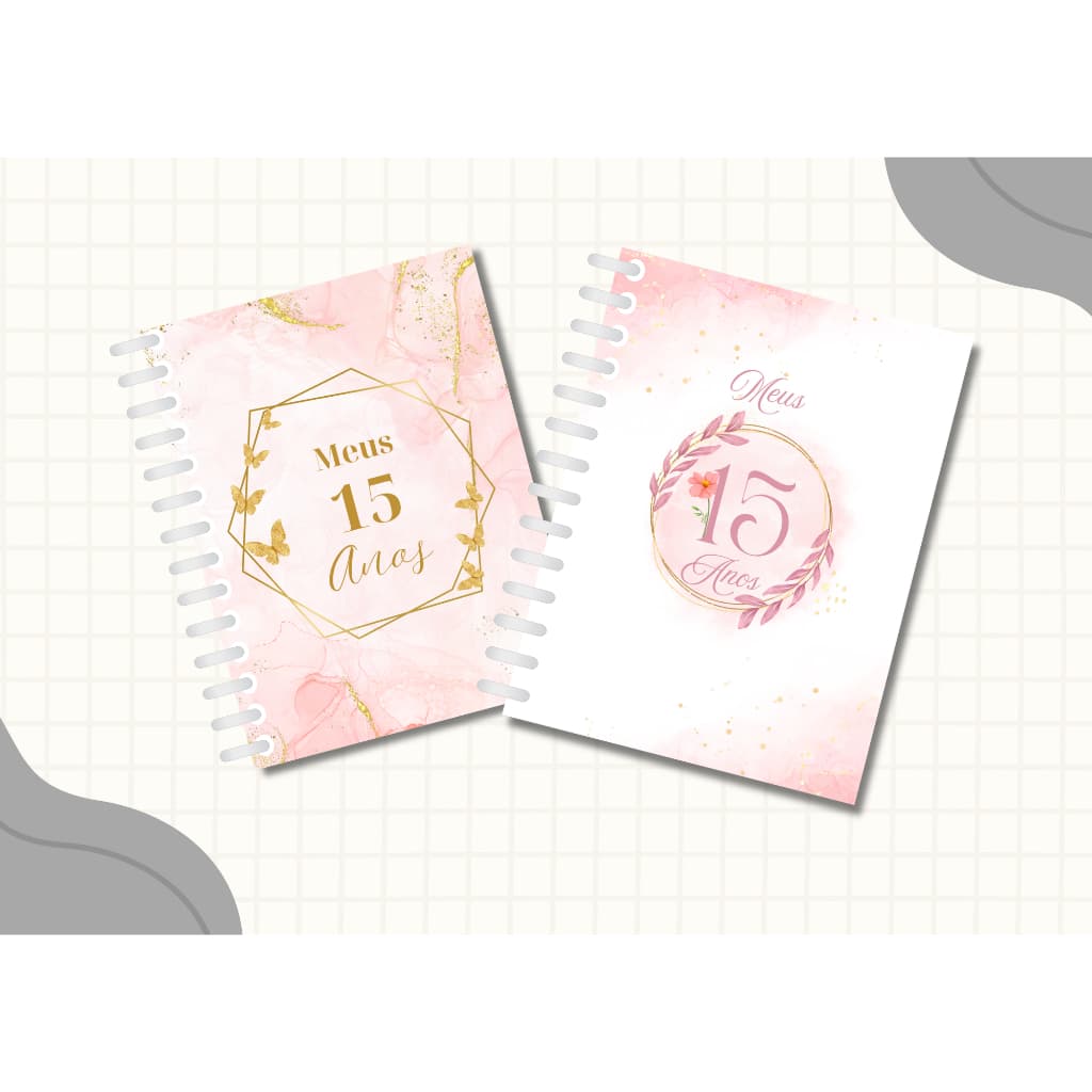 Planner agenda Debutante 15 anos rosa