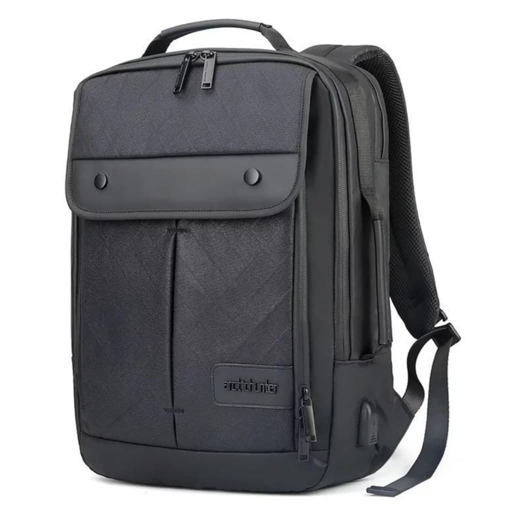 Mochila Pasta Notebook Trabalho Faculdade Viagem Executiva Reforçada Saída USB 2 Em 1 Cor Preta