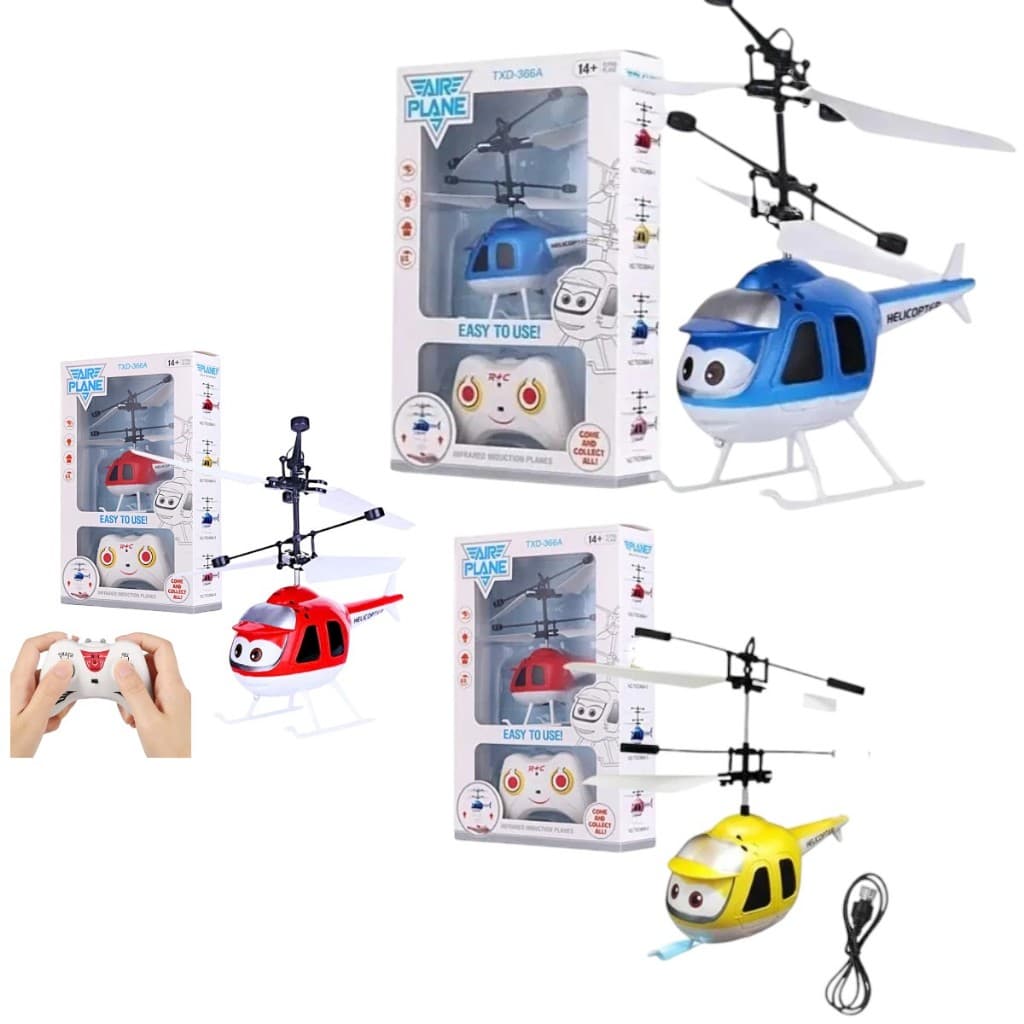Helicóptero Controle Remoto Brinquedo Sensor de Mão USB Recarregável