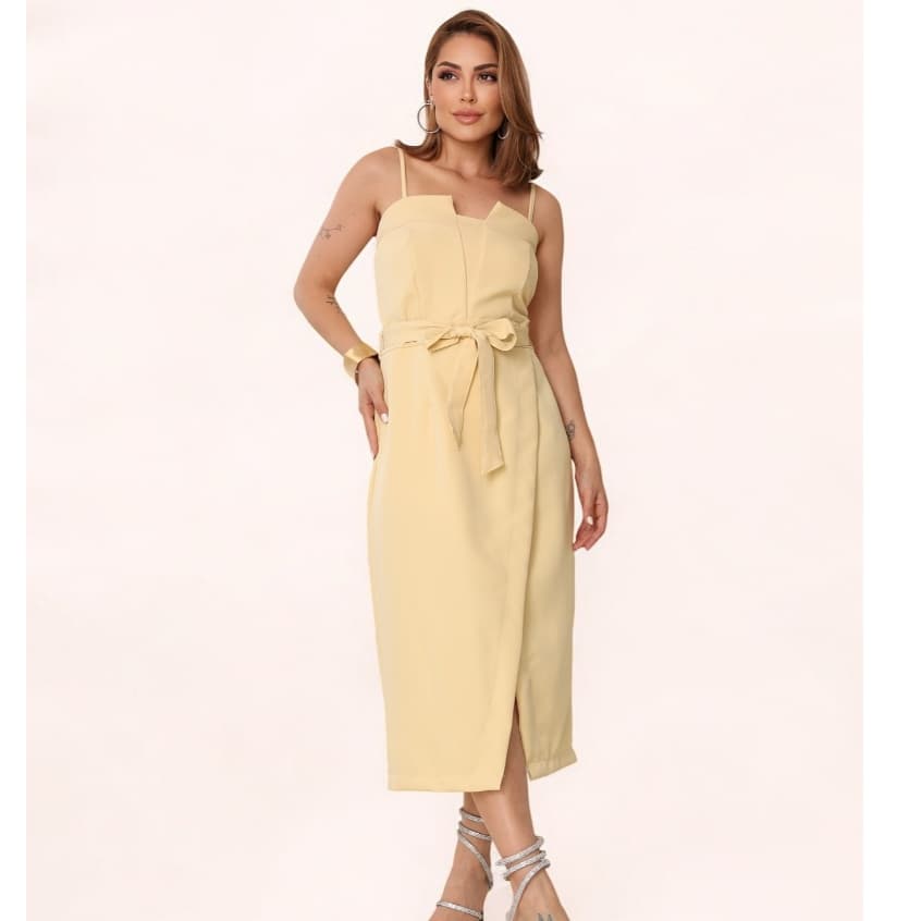 Vestido MIDI Alfaiataria Lançamento Moda Feminina COD 130
