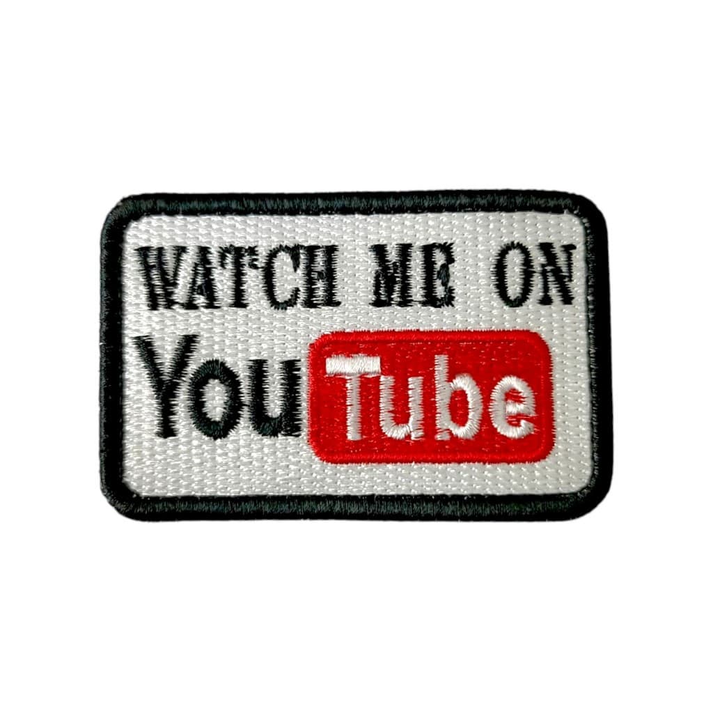 Patch Emblema Watch Me On YouTube Bordado com Velcro