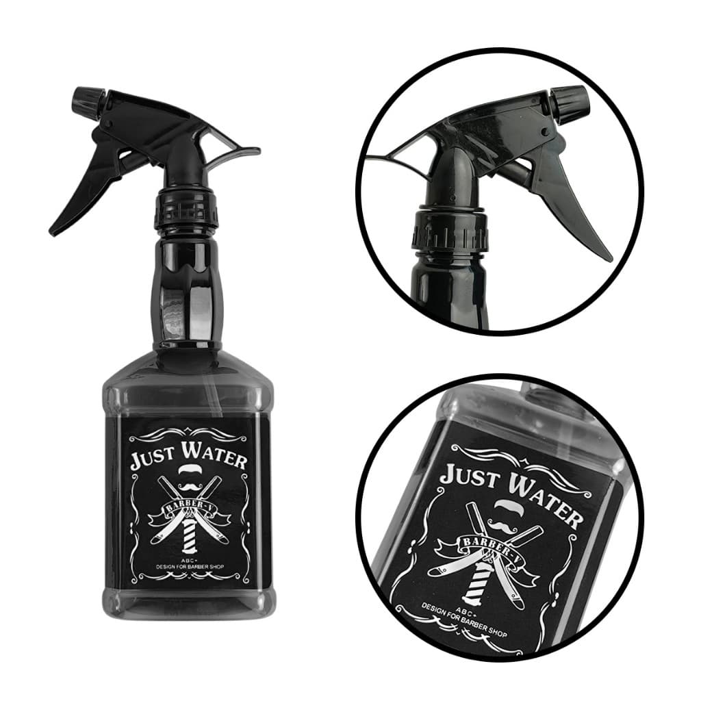 Borrifador Profissional Spray 400ml Estilo Barbearia Just Water Design Vintage Retrô