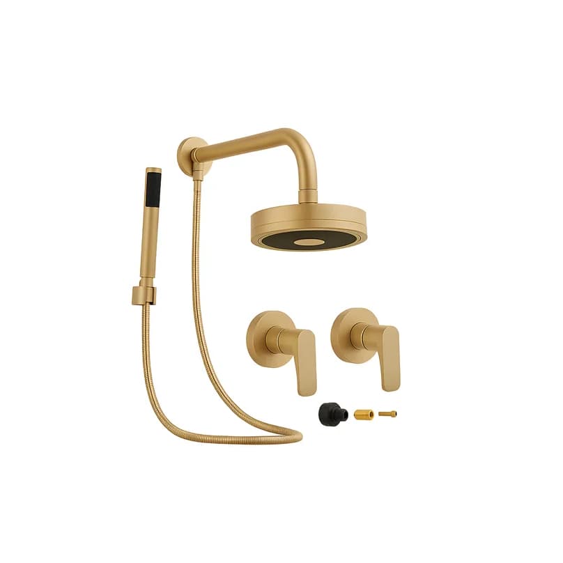 Ducha Autolimpante C/ Adaptação Para Docol C/ Desviador Dourado Fosco