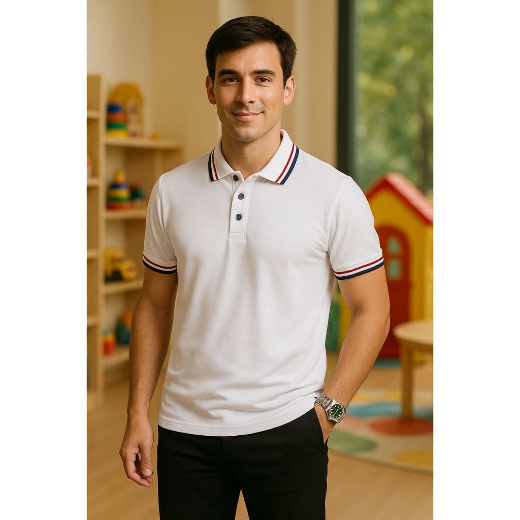 Camisa gola Polo Masculina adulto Branca