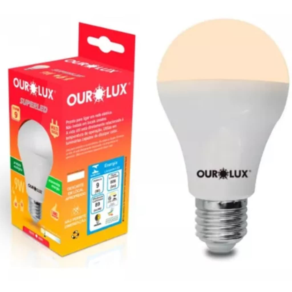Kit 5 ou 10 Lâmpadas LED Ouro 4,7W / 9W / 12W / 15W 6500K Bivolt E27 – Atacado Econômico
