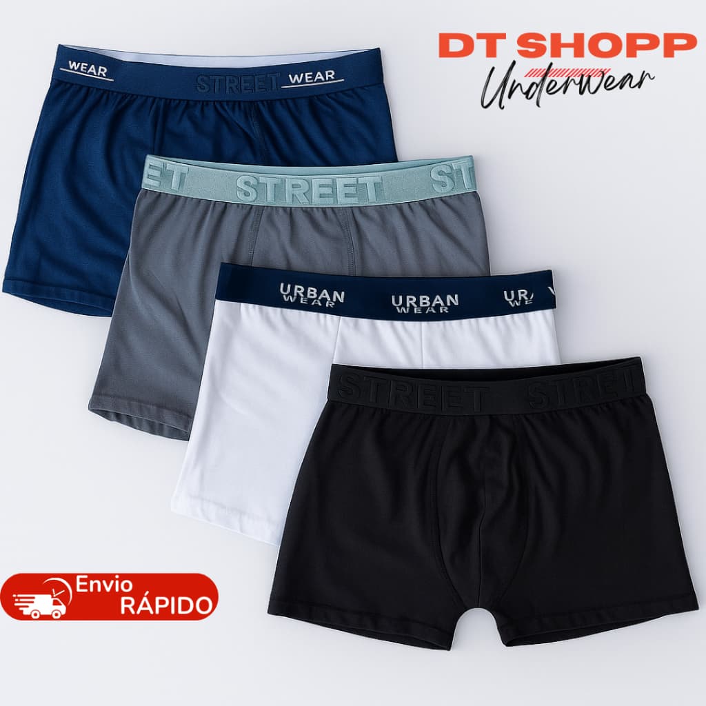 Kit 10 Cuecas Boxer Masculino Adulto 95% Algodão Premium Muito Confortável