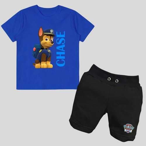 CONJUNTO INFANTIL PATRULHA CANINA CHASE CAMISETA E BERMUDA