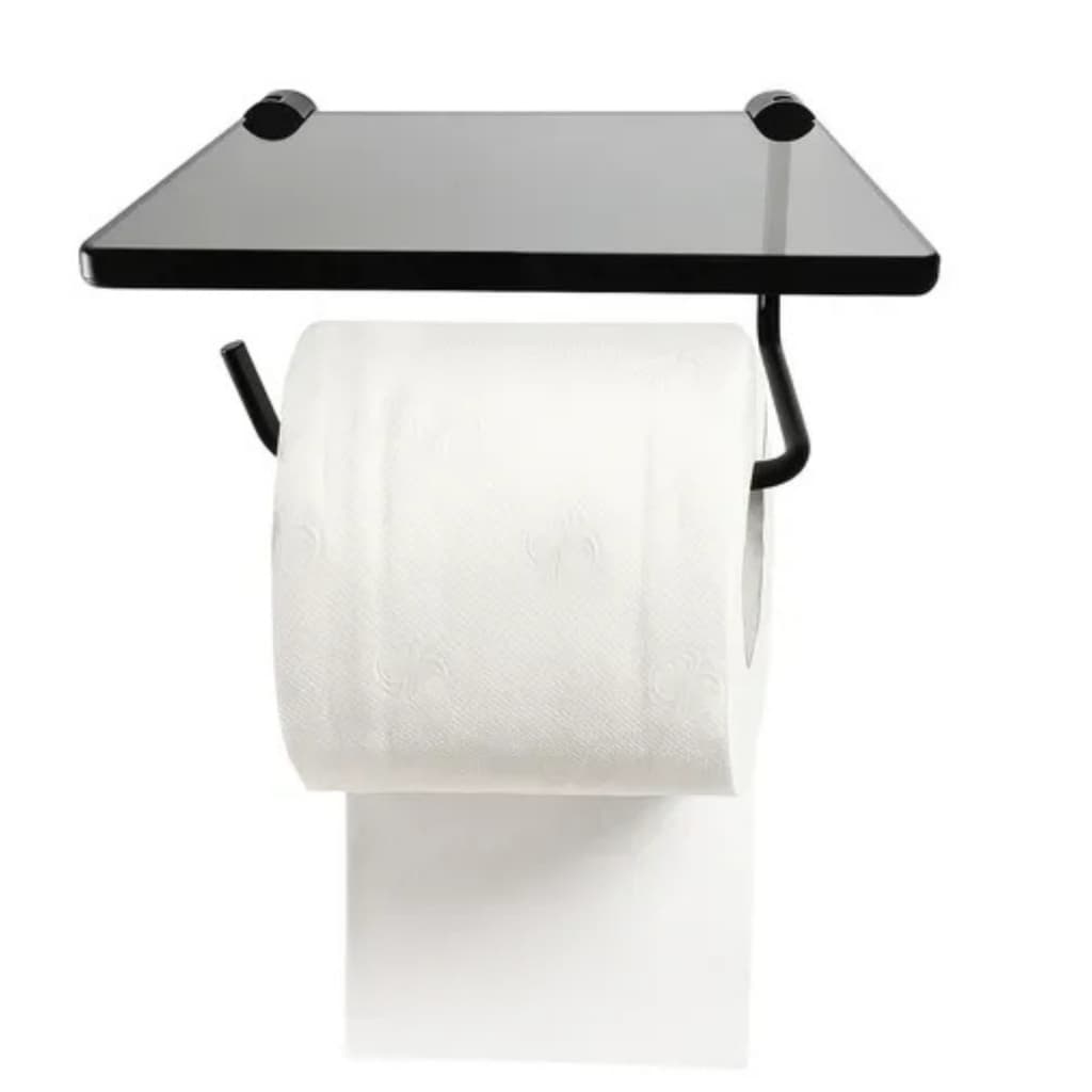 Suporte Papel Higiênico com Porta Objetos/Celular - Linha Black