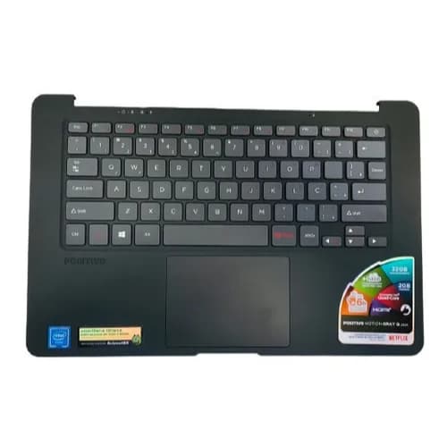 Carcaça Superior Teclado + Touchpad Positivo Motion Gray Q232A c/ Teclado Netflix Dark Gray