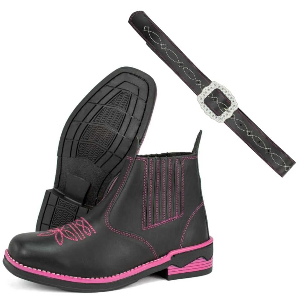 Botina Feminina Infantil + cinto Country Rodeio Festa Junina Do 21 22 23 24 25 26 27 28 29 30 31 32 33 E 34