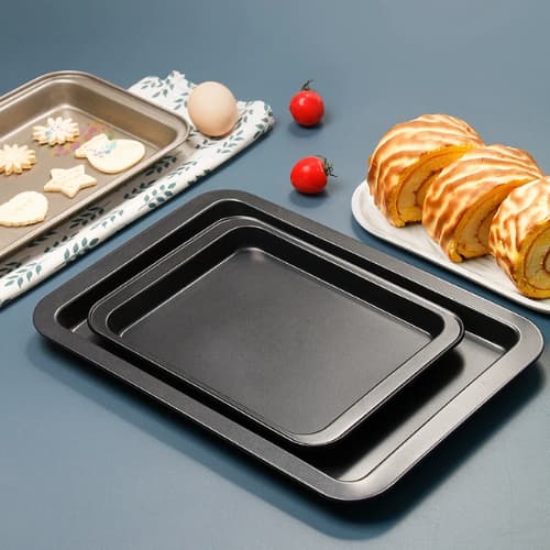 Forma retangular antiaderente para bolos, pães e frangos