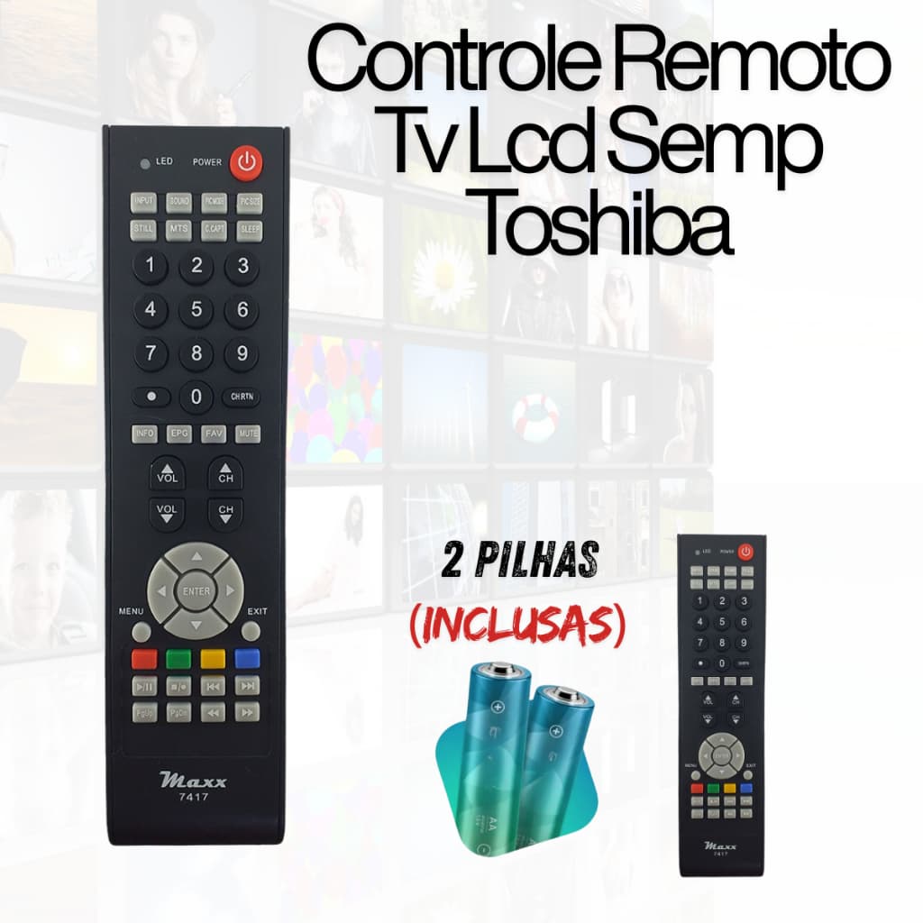 Controle Remoto Compatível com Tv Semp Toshiba LCD FBG Lc3246wda Ct-6420 Ct-6360 7417