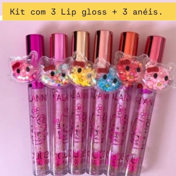 Lip Gloss Mágico Yalanni Personagens Hello Kitty  Lembrancinha Aniversario