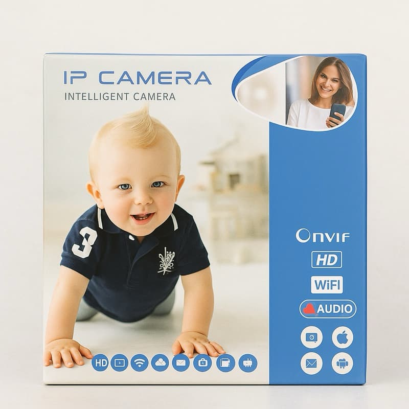 Câmera de Segurança IP WiFi HD 720p–Visão Noturna, Detecção de Movimento,Áudio Bidirecional e Monitoramento pelo Celular