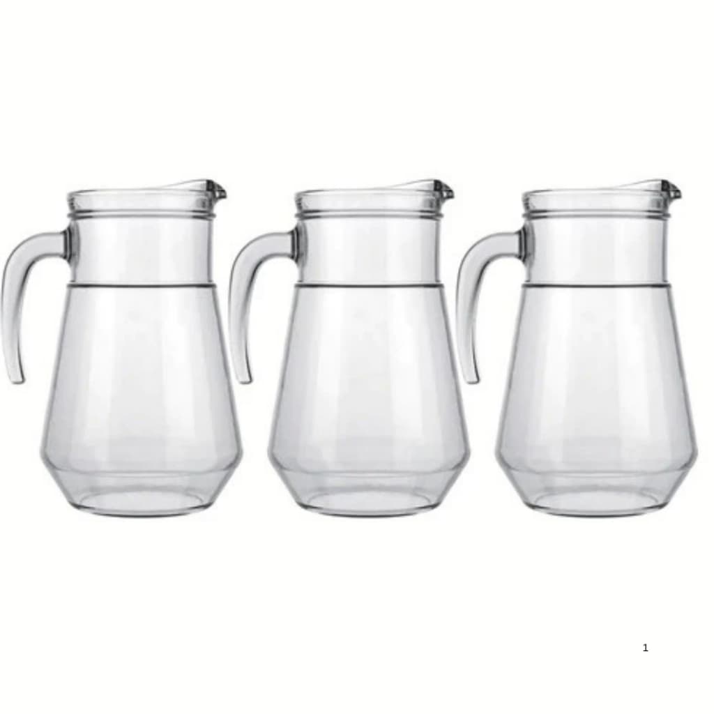 Jogo 3 Jarra De Vidro Jarra Bar Suco Agua Refri Nadir 1,5 L