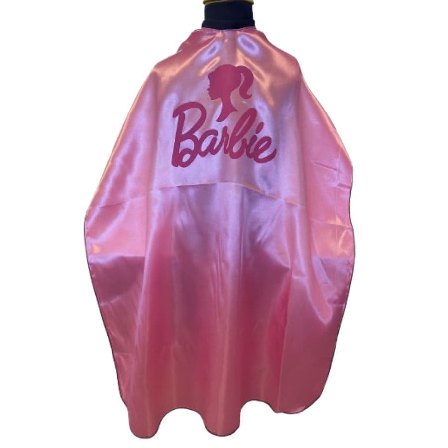 Capa de Corte e Maquiagem Infantil Feminina Barbie em Oferta Barbeiro Cabeleireiro