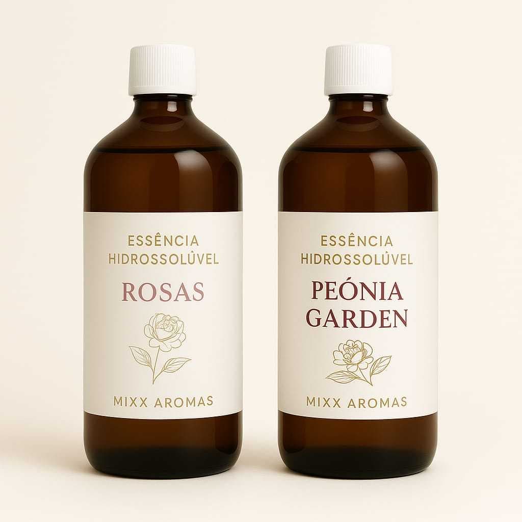 Kit 02 Essencia Hidrossoluvel 1000ml Cada Rosas E Peonia