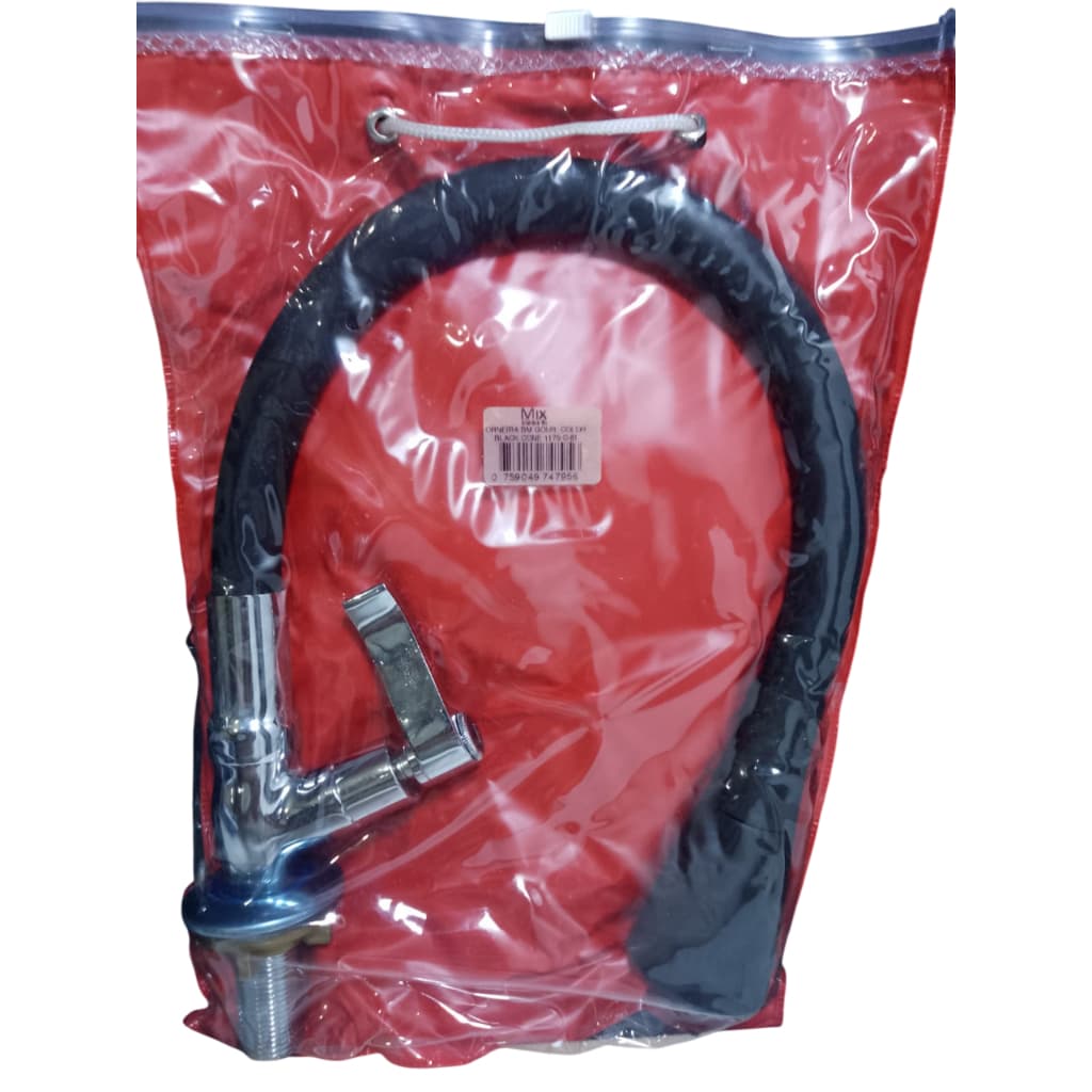 Torneira Gourmet Cozinha Flexível Cone Preta e Vermelho Mesa Luxo METAL 100%