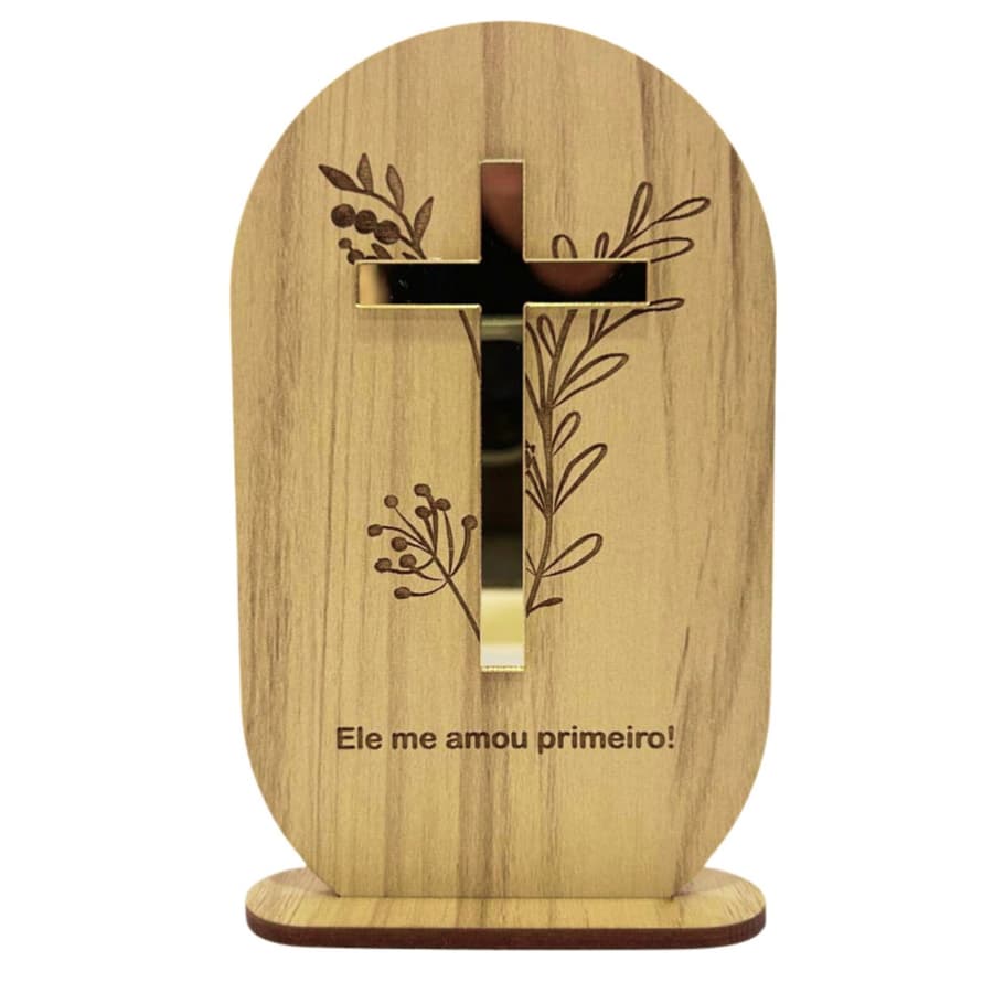 Ele Me Amou Primeiro, Totem Cruz, Totem Jesus Cristo 12,5 cm