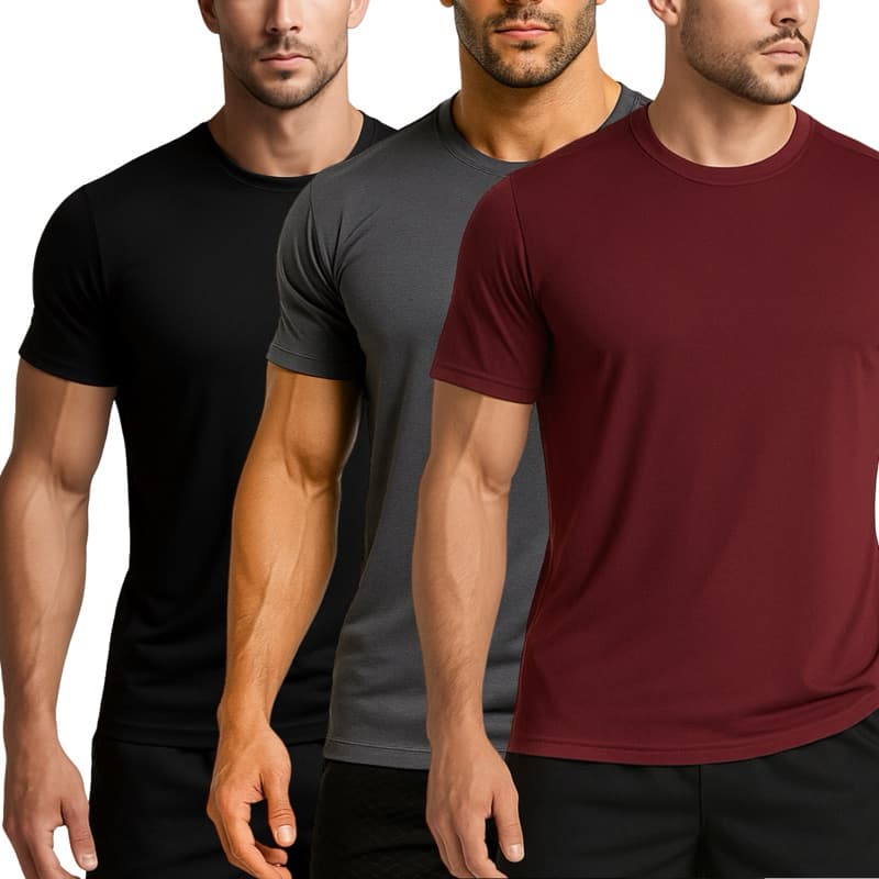 Kit 3 Camiseta Masculina Dry Fit  Básicas} Academia Treino Esporte Exercícios Corrida Respiravel dia a dia 100% algodão