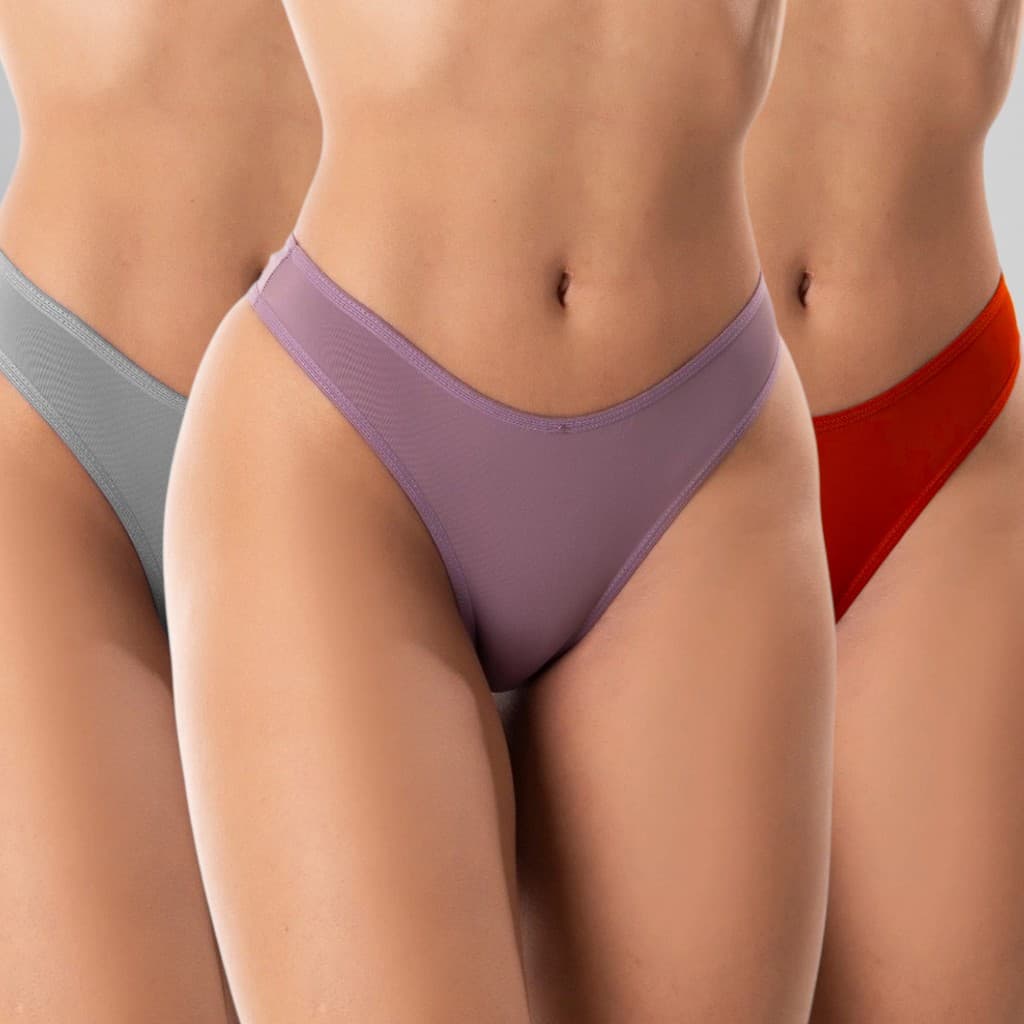 Kit 3 Calcinhas Básicas em Microfibra Lisas Feminina Menina Moça Tanga Cintura Alta Modelo Dani Kit