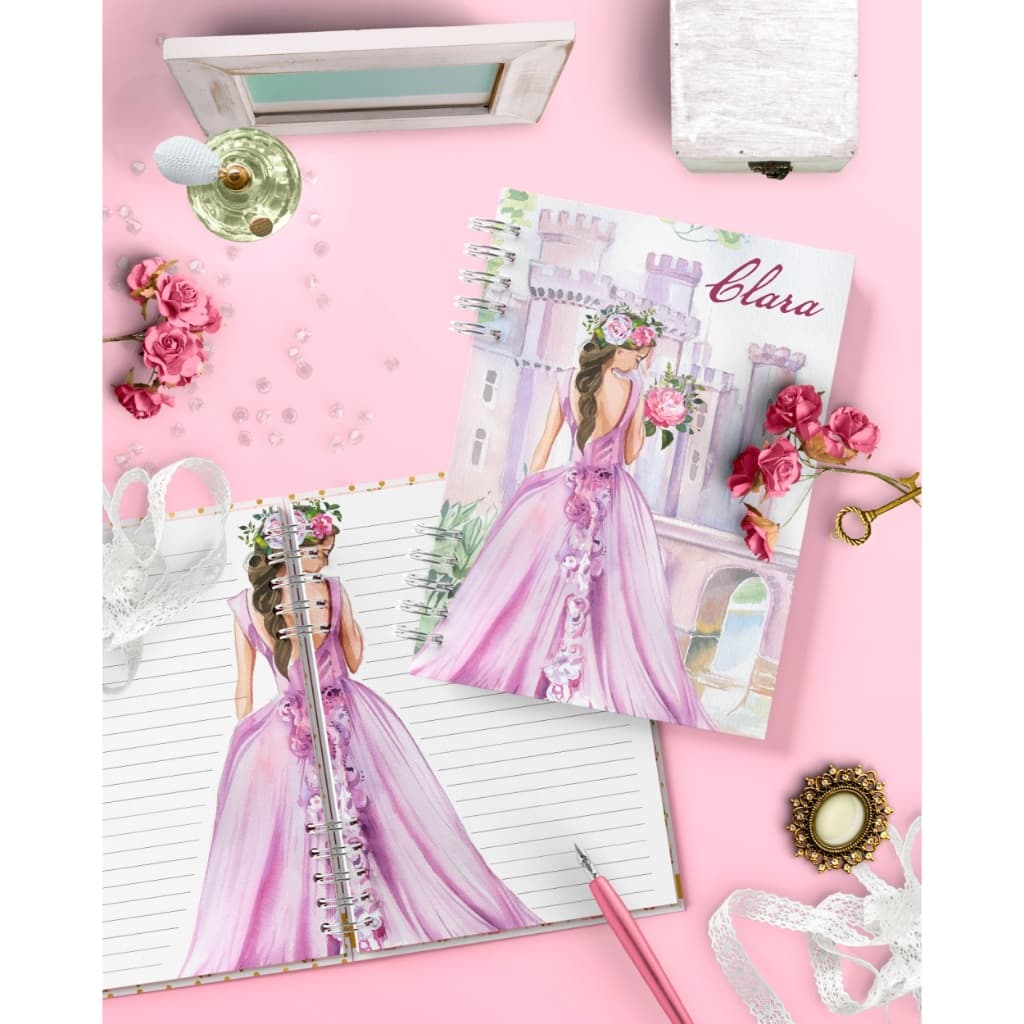 Caderno personalizado COM NOME DO COMPRADOR, pink, princesa, A5, 200 páginas Pink Princess
