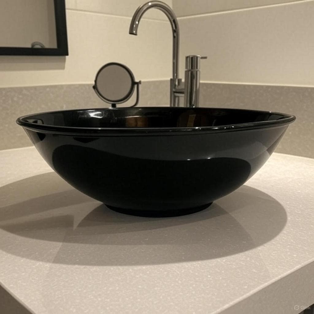 Cuba Moderna para Banheiro Lavabo Sobrepor Oval Design Fino