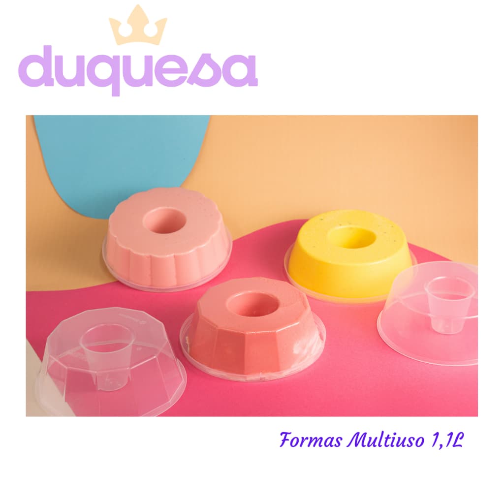 5 Formas para Pudim com Tampa 1100ml MULTIUSO - Blue Star