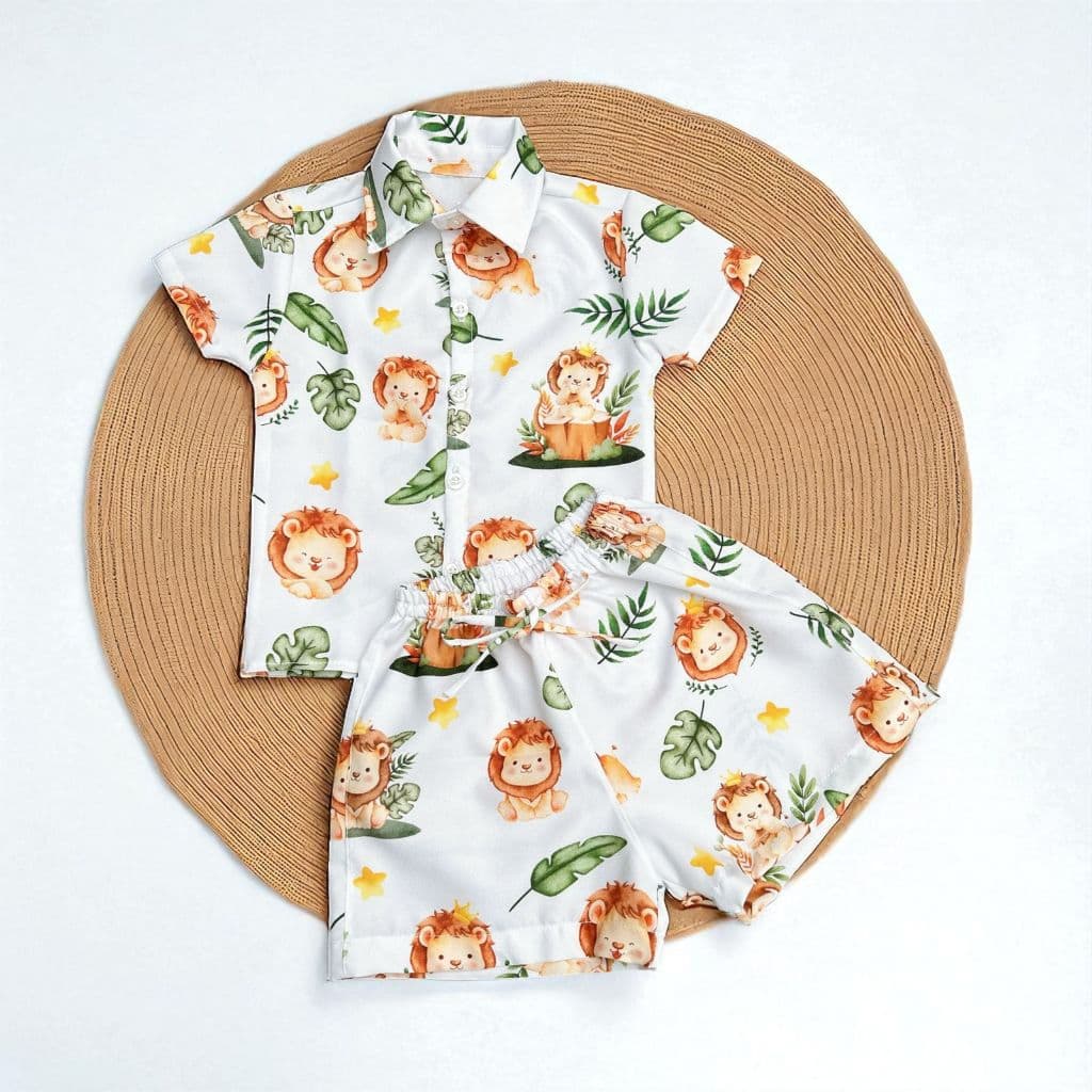 conjunto menino mauricinho safari leao leaozinho