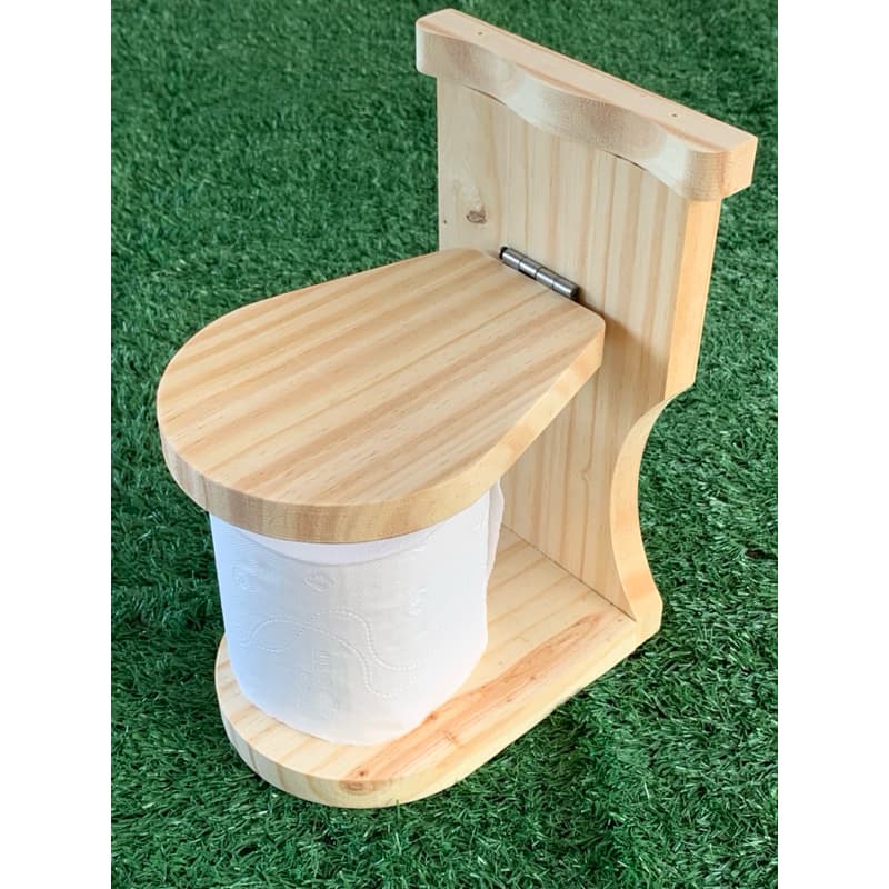 Suporte de papel Higiênico porta papel decorativo de madeira em forma de vaso sanitário