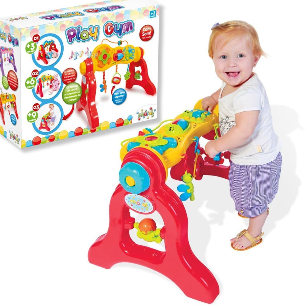 Brinquedo Interativo para Bebê Centro De Atividades Play Gym Infantil 3 Em 1 com Som