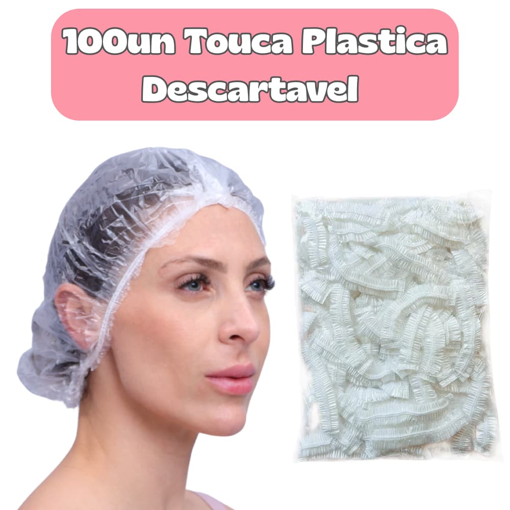 Touca PLASTICA Descartável Amaciamento / Banho Salão de Beleza Spa Estética Clinica