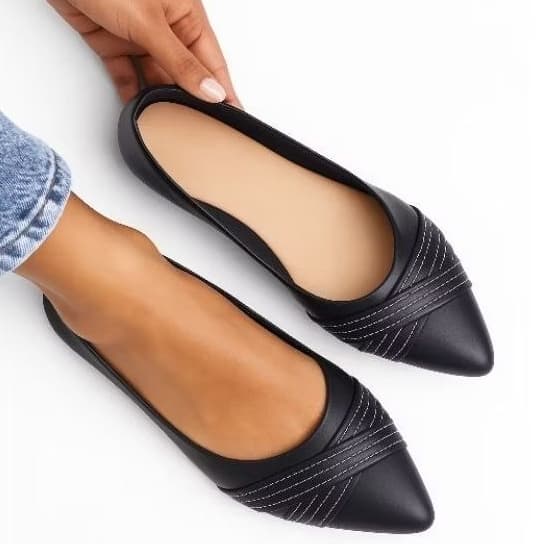Sapatilha Feminina Casual Calçado Social Básico Sapato de Igreja Confortável Sapatilha de Festa  Mocassim