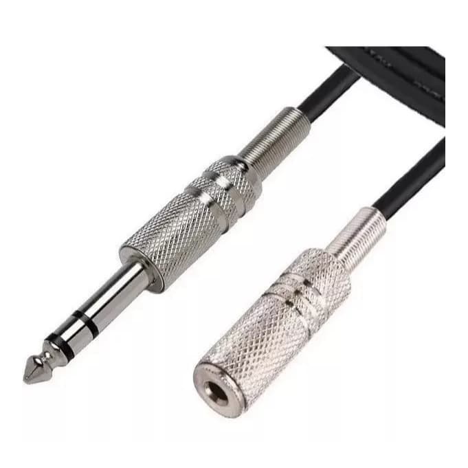 Cabo Extensor Extensao P2 Femea X P10 Macho Estereo Fone De Ouvido 5m