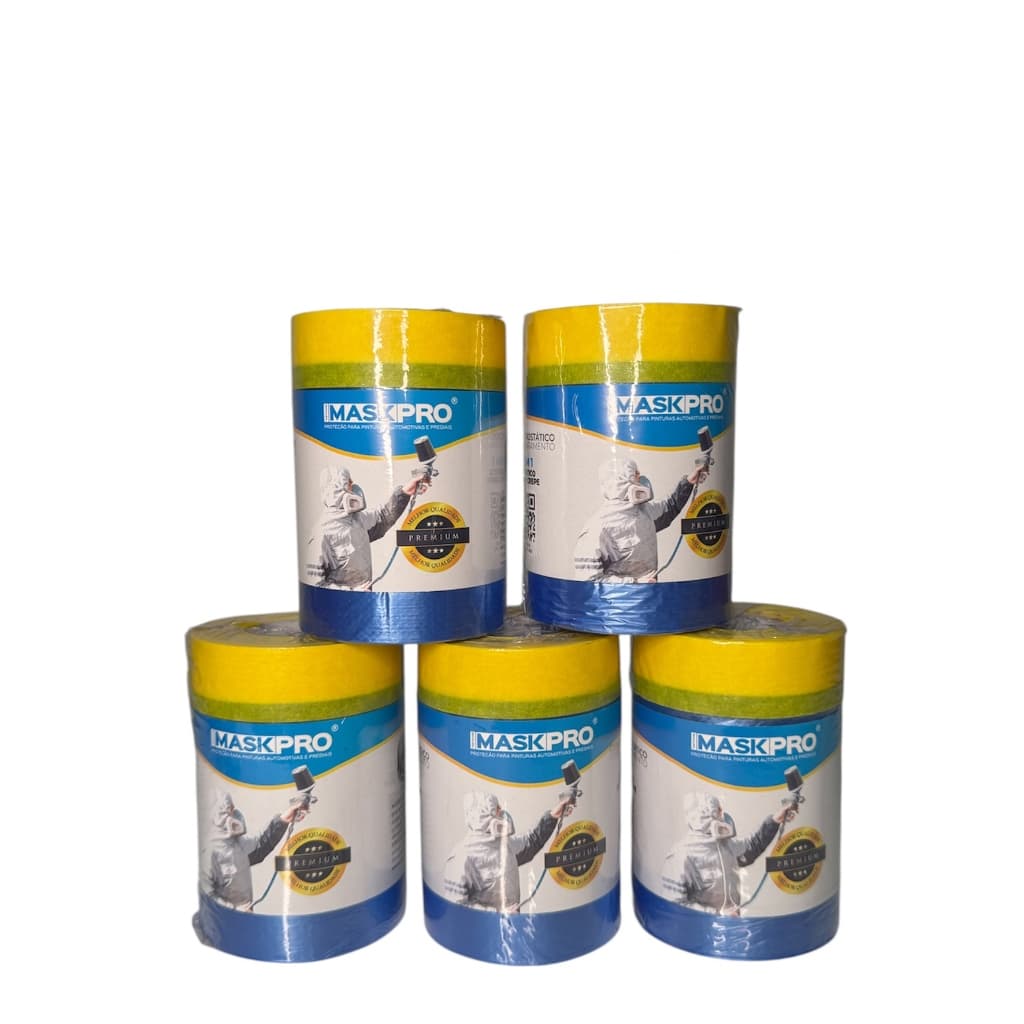 Kit Filme Eletrostático de Mascaramento com Fita Crepe 45cm X 20m - 1 a 5 unidades