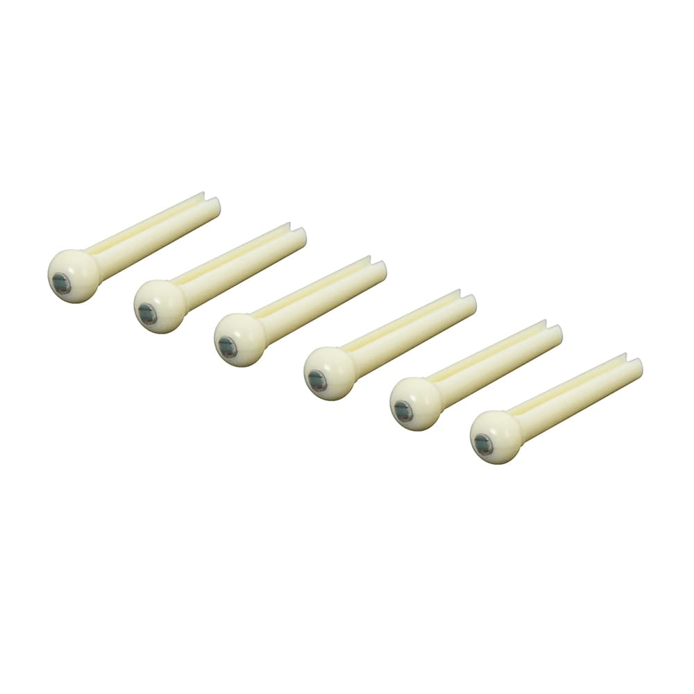 KIT 6 PINOS DE PLÁSTICO BEGE VIOLÃO DE NYLON OU AÇO CLASSICO FOLK - TRAVA DE CORDA