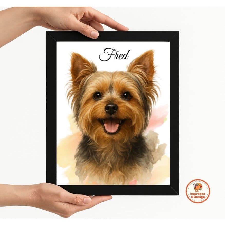 Quadro Personalizado Aquarela Yorkshire - QUADRO PET