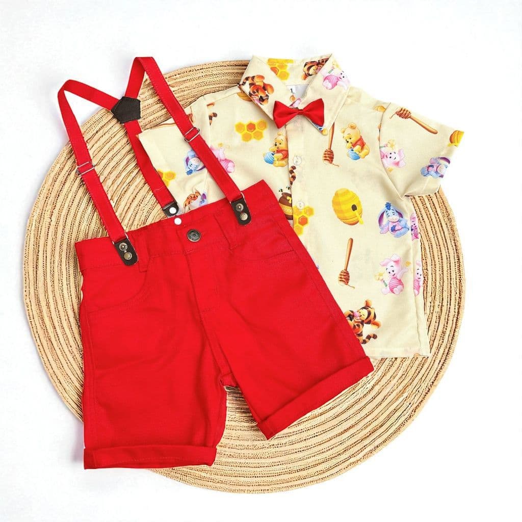 conjunto menino aniversario pooh puuf