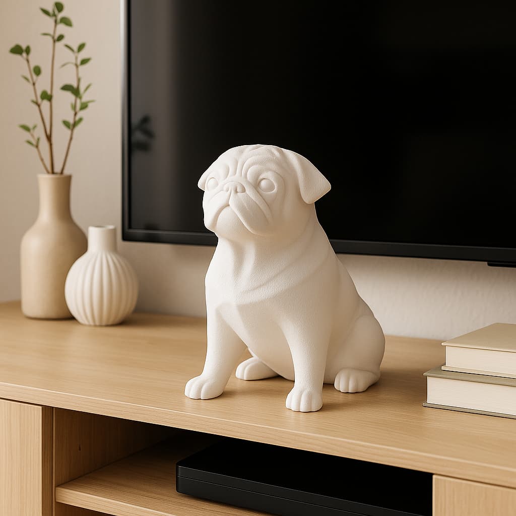 Escultura estatua busto Pug Geométrico Decoracao Moderna Animal Minimalista Decor Pet Elegante Presente Criativo