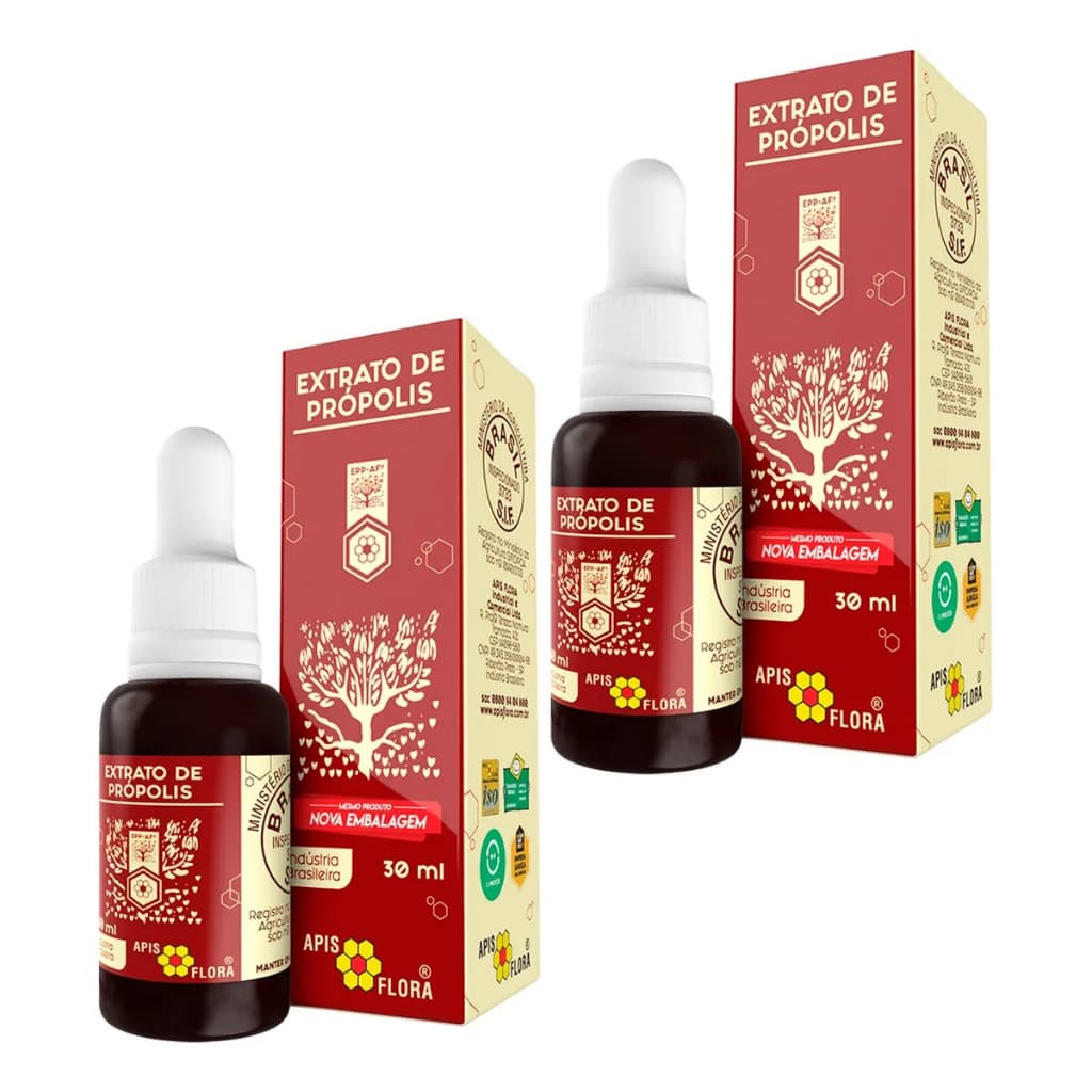 Kit 2un Extrato de Própolis Marrom Apis Flora 30mL 2x