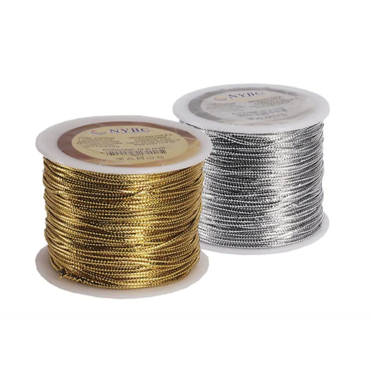 Cordão Metalizado Cordone 1mm Ouro e Prata 100 metros - NYBC