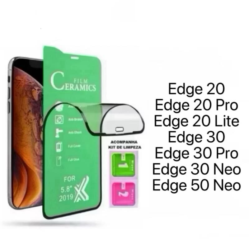 Película Cerâmica 9D 3D Gel Hidrogel Flexíve Para Motorola Edge 20 30 50 Neo Pro Lite