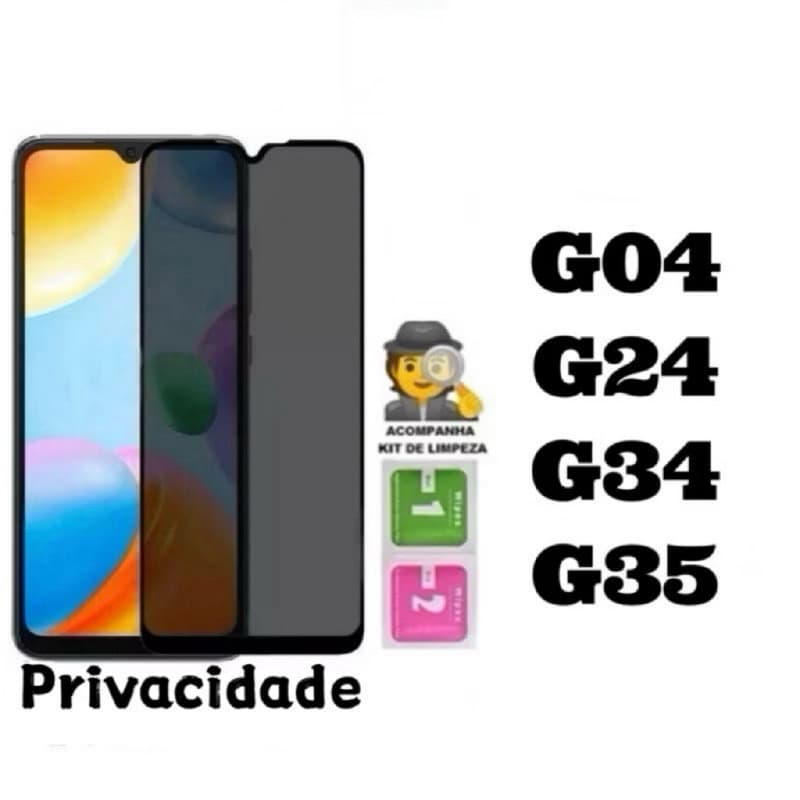 Película de vidro 3D Privacidade Anti Spy Para Motorola G04 G24 G34 G35 G15 G05