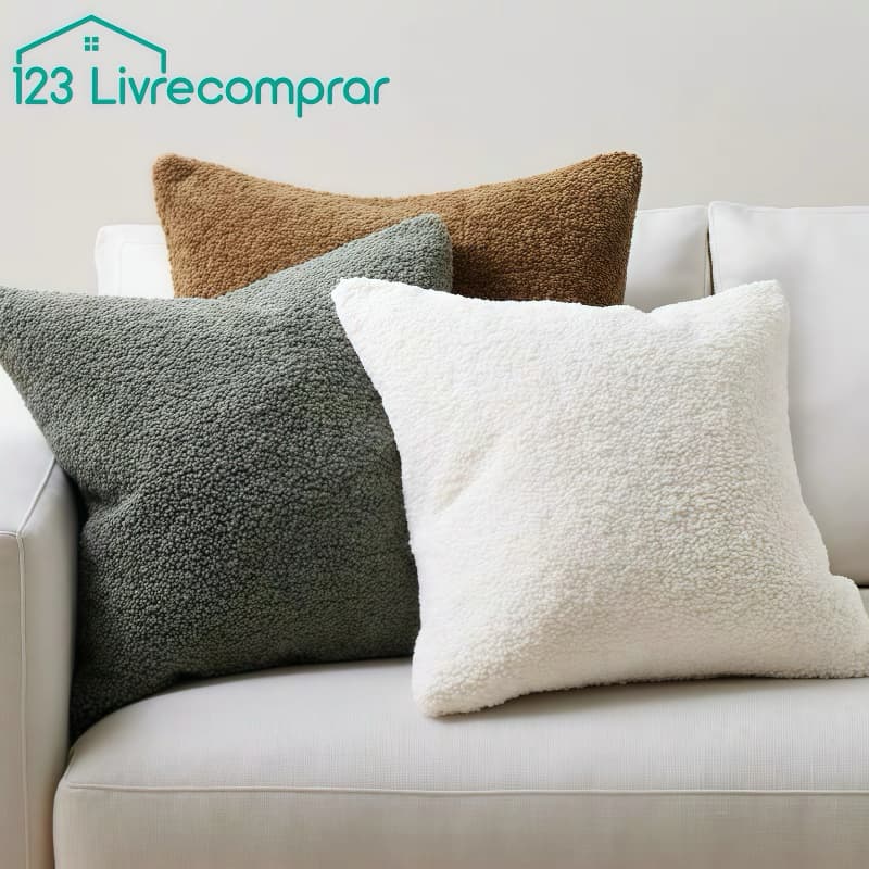 capa para almofada sherpa com sherpa a unidade 45x45 cm