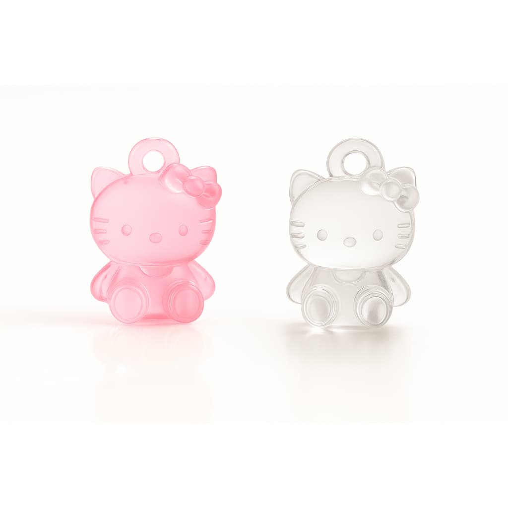 Pingente Hello Kitty 10 Miçangas Acrilico de 2,5cm para Lembrança de Festa Bijouteria Artesanato