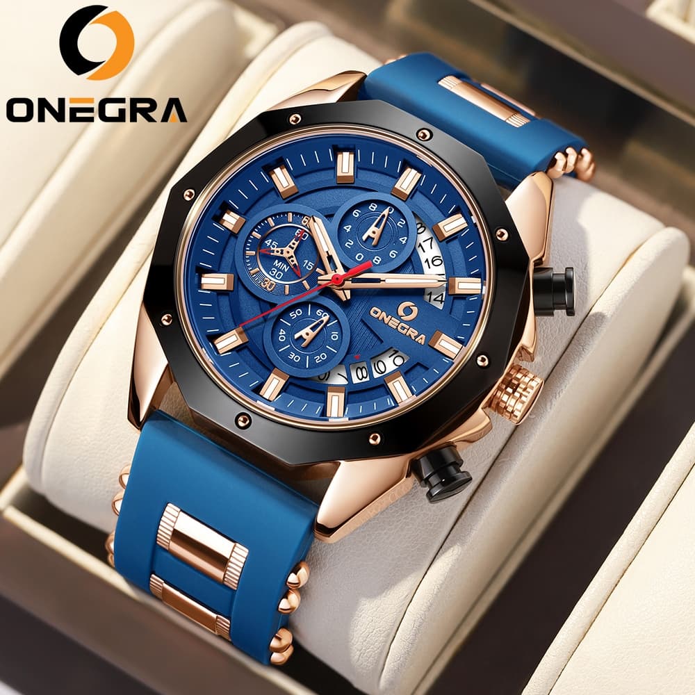 Relógio masculino de luxo à prova d'água esportivo relogio de quartzo e silicone